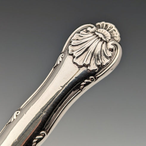 Circa 1829 British antique pure silver dessert cutlery pair by Aaron Hadfield